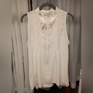 LOFT Women's Ivory Sleeveless Blouse